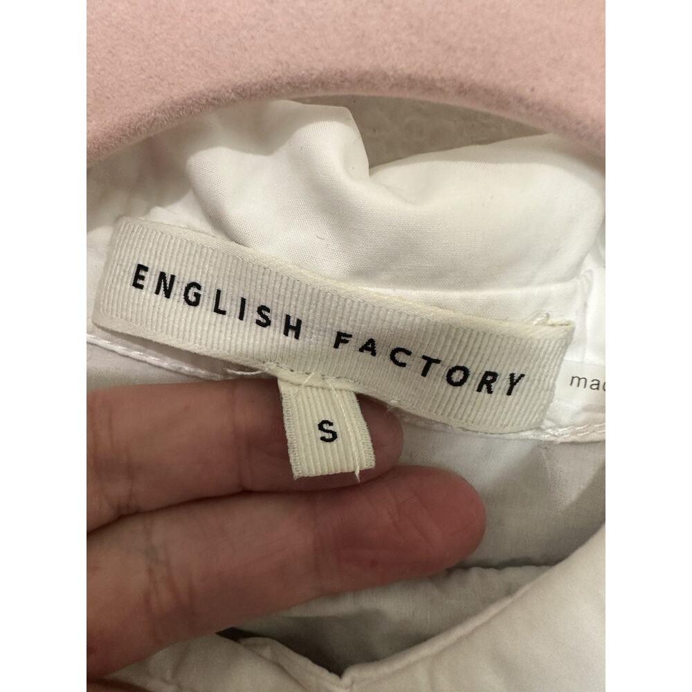 English Factory Anthropologie Womens Small Collared Shift Mini Dress Navy White - Picture 7 of 8